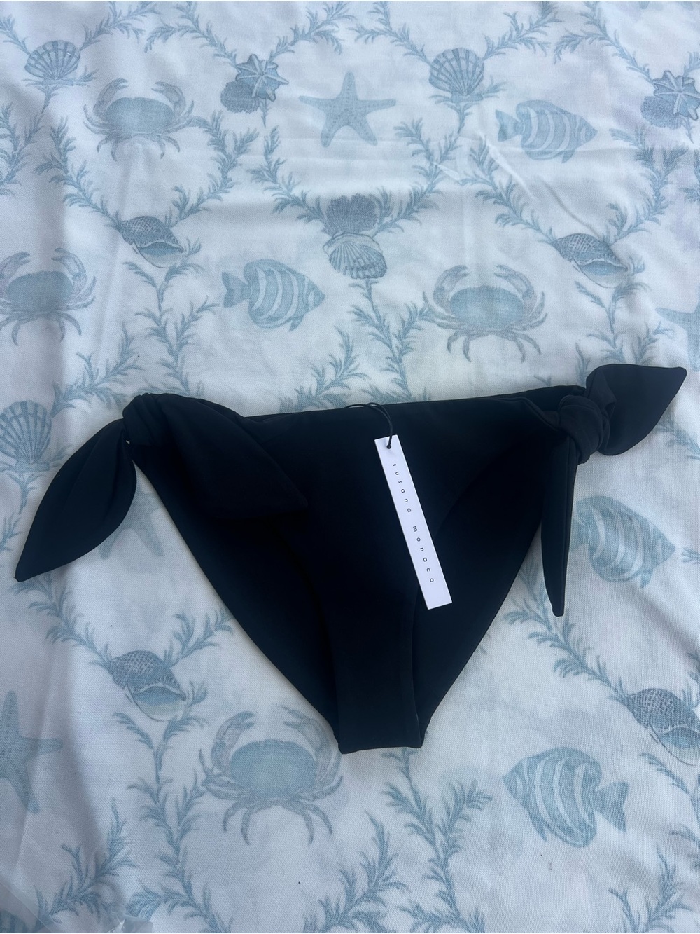 Susana Monaco Swim Adjustable Tie Bottom in Black Small $88